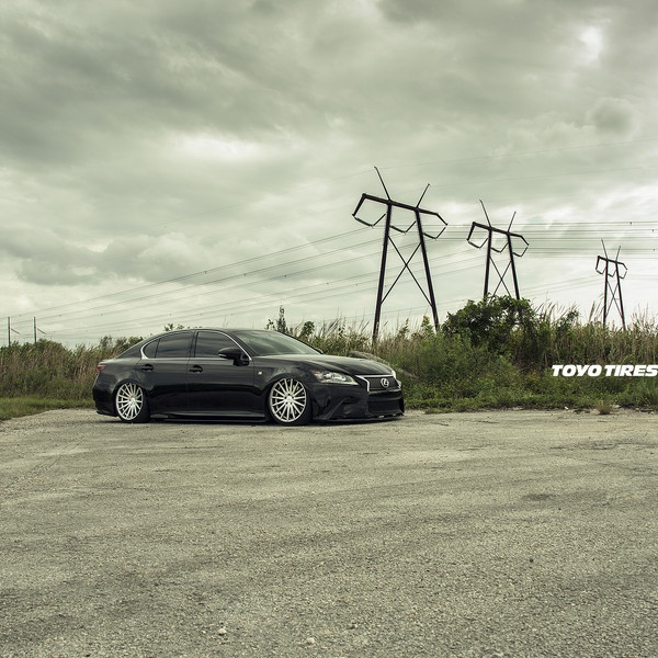 Stanced Black Lexus GS with Custom Body Kit - Photo by Vossen