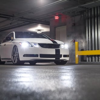 Custom White Lexus GS with Black Stripe - Photo by Vossen