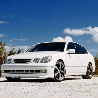 White Lexus GS with Aftermarket Front Bumper - Photo by Vossen