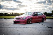 Slammed and Extremely Stylish Custom Purple Lexus GS on Custom Painted Rims