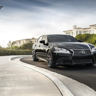 Dark Smoke Headlights on Silver Lexus GS - Photo by VIP Modular Wheels