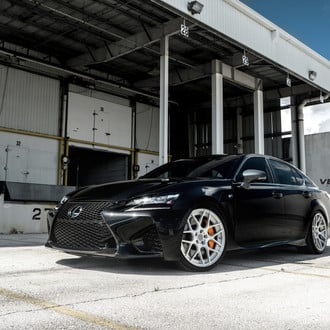 Black Lexus GS with Carbon Fiber Front Lip - Photo by Velgen