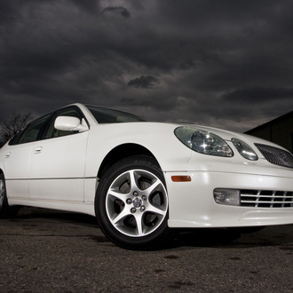 White Lexus GS with Crystal Clear Headlights - Photo by dan kinzie