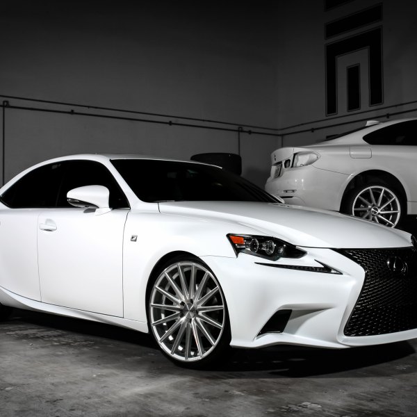 White Lexus IS with Custom Front Bumper - Photo by Vossen