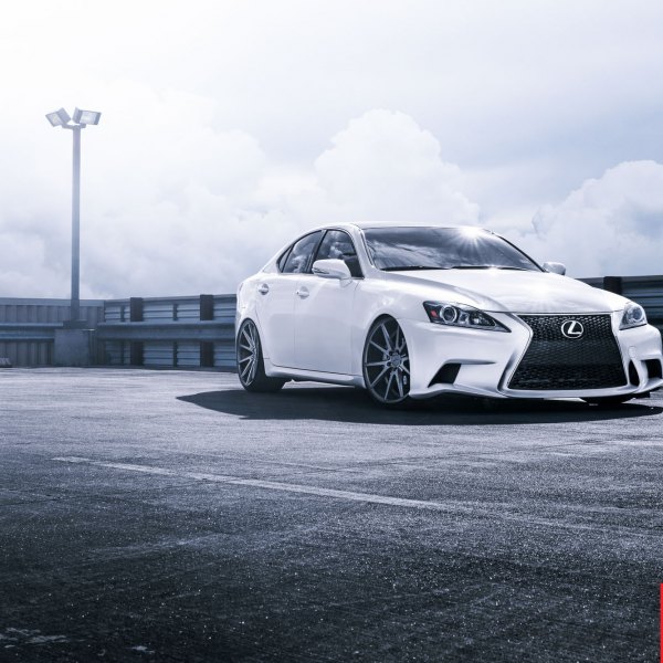 White Lexus IS with Aftermarket Front Bumper - Photo by Vossen