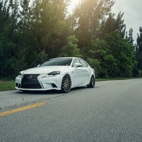 White Lexus IS with Black Grille - Photo by Vossen