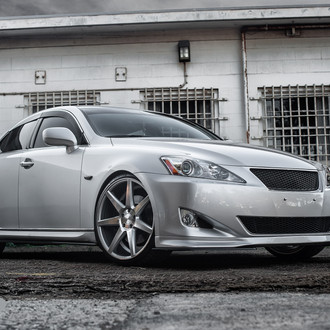 Silver Lexus IS with Custom Front Lip - Photo by Vossen