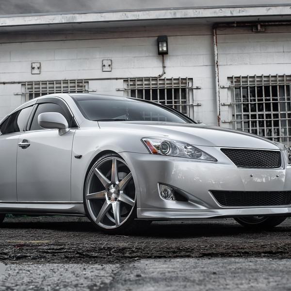 Silver Lexus IS with Custom Front Lip - Photo by Vossen