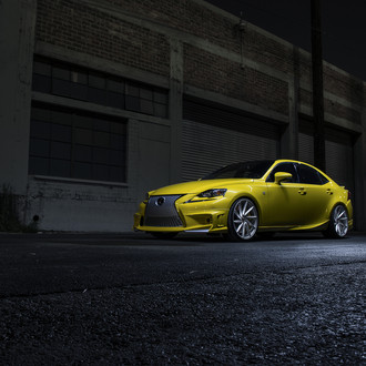 Custom Yellow Lexus IS with Chrome Grille - Photo by Vossen
