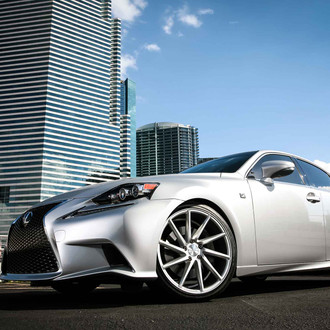 Custom Silver Lexus IS with Black Mesh Grille - Photo by Vossen