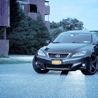 Black Lexus IS with Aftermarket Front Bumper - Photo by Vossen