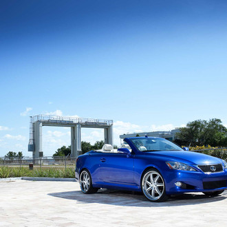 Blue Convertible Lexus IS with Chrome Grille - Photo by Vossen