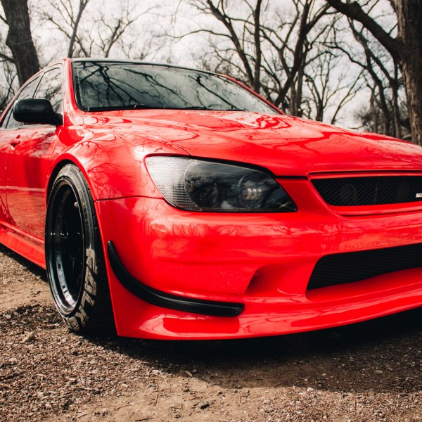 Custom Red Lexus IS with Blacked Out Grille - Photo by Avant Garde Wheels