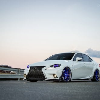 The Impecable White Custom Mesh Grille on White Lexus IS Wearing Blaque ...