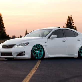 White Lexus IS with Blacked Out Grille - Photo by Avant Garde Wheels