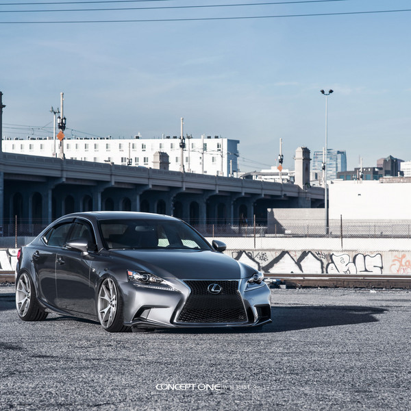 Gray Lexus IS with Aftermarket Front Bumper - Photo by Concept One