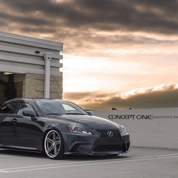 Custom Black Lexus IS Side Skirts - Photo by Concept One
