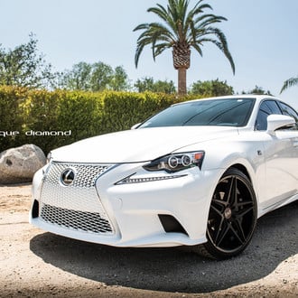White Lexus IS with Custom Mesh Grille - Photo by Blaque Diamond