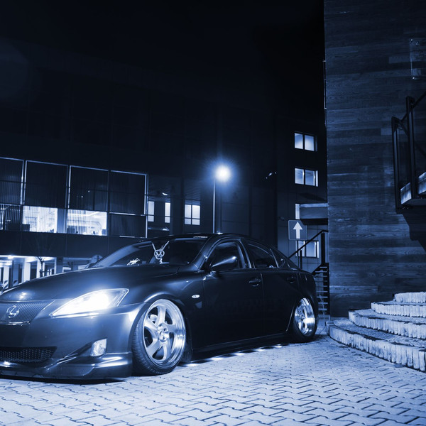 Black Lexus IS with Custom Front Lip - Photo by JR Wheels