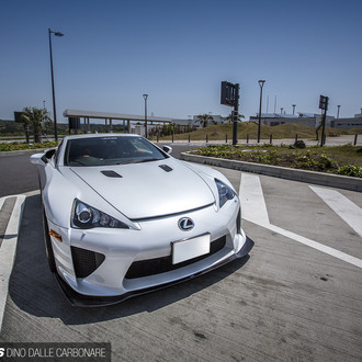 Custom Silver Lexus LFA with Carbon Fiber Front Lip - Photo by Vossen