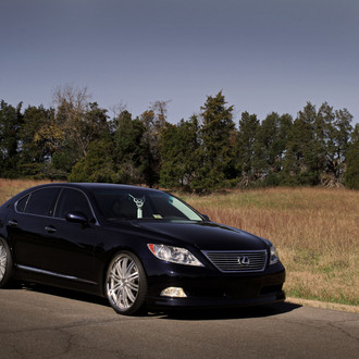 Custom Projector Headlights on Black Lexus LS - Photo by Vossen