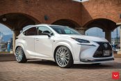 Classy Pearl White Lexus NX With Lowered Suspension and Vossen Rims