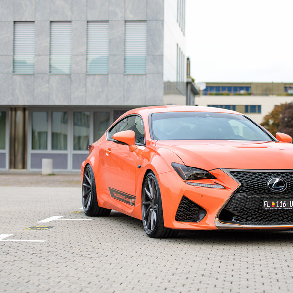 Custom Orange Lexus RC with Black Grille - Photo by Vossen