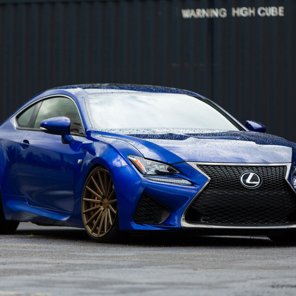 Blue Lexus RC F with Aftermarket LED Headlights - Photo by Vossen