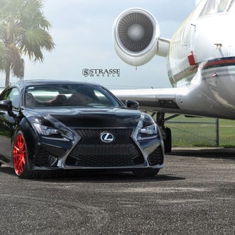 Black Lexus RC with Dark Smoke LED Headlights - Photo by Strasse Forged