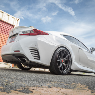 White Lexus RC on Custom Rims Wrapped in Toyo Proxes Tires