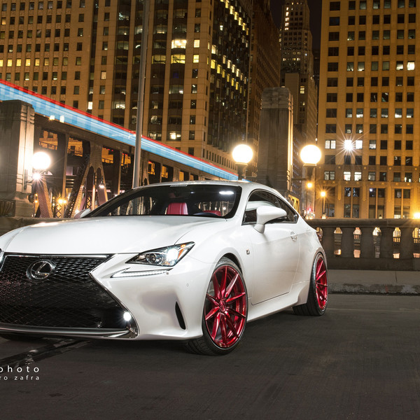 White Lexus RC with Custom LED Headlights  - Photo by zandbox