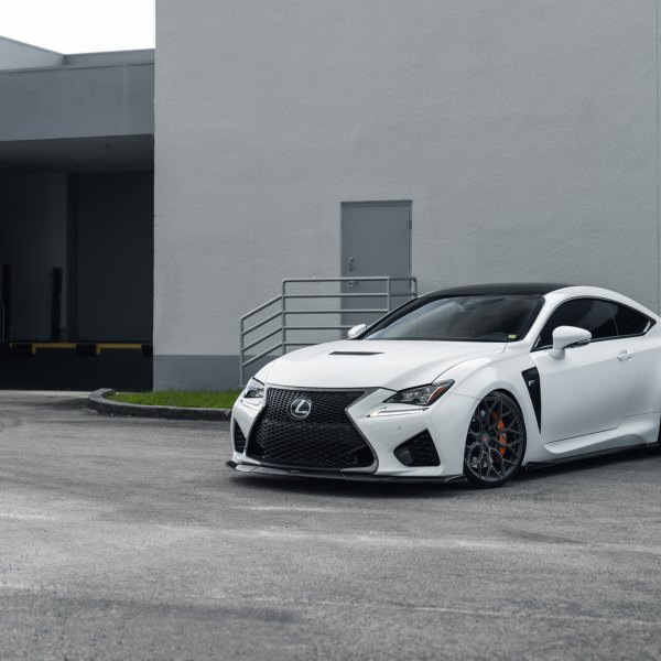 Custom Hood with Air Vent on White Lexus RC F - Photo by Vossen