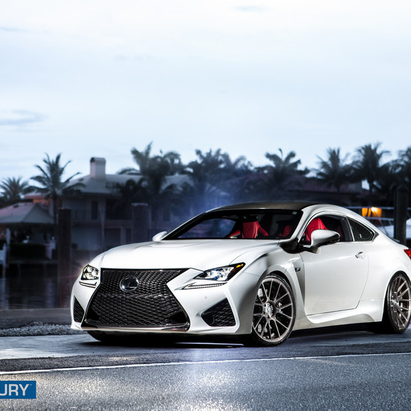 Diamond White Lexus RC-F on XO Luxury Custom Wheels - Photo by XO Luxury