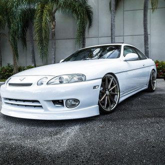 White Lexus SC with Custom Front Bumper - Photo by Vossen