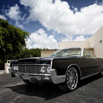 Black Lincoln Continental with Custom Front Bumper - Photo by Vossen