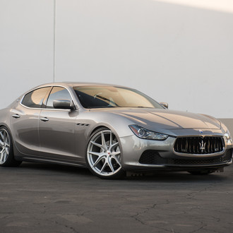 Custom Front Bumper on White Maserati Ghibli - Photo by Vorsteiner