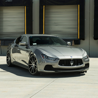 Custom Grille on Silver Maserati Ghibli - Photo by Avant Garde Wheels
