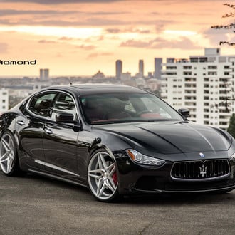 Black Meserati Ghibli with Aftermarket Front Bumper - Photo by Blaque Diamond