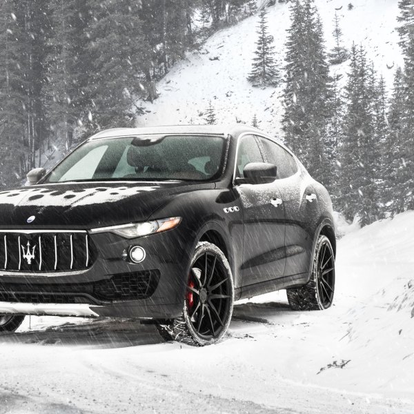 Black Maserati Levante with Aftermarket Front Bumper - Photo by Rohana