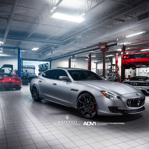 Gray Metallic Maserati Quattroporte Custom Front Lip - Photo by ADV.1