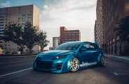 Extremely Exotic Clinched Body Kit on Blue Mazda 3