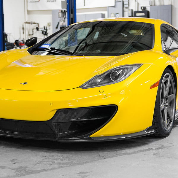 Carbon Fiber Front Bumper on Yellow Mclaren 12C - Photo by ADV.1