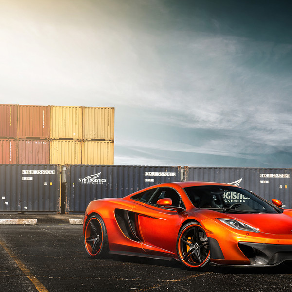 Carbon Fiber Front Bumper on Orange McLaren 12C - Photo by Vorstiner