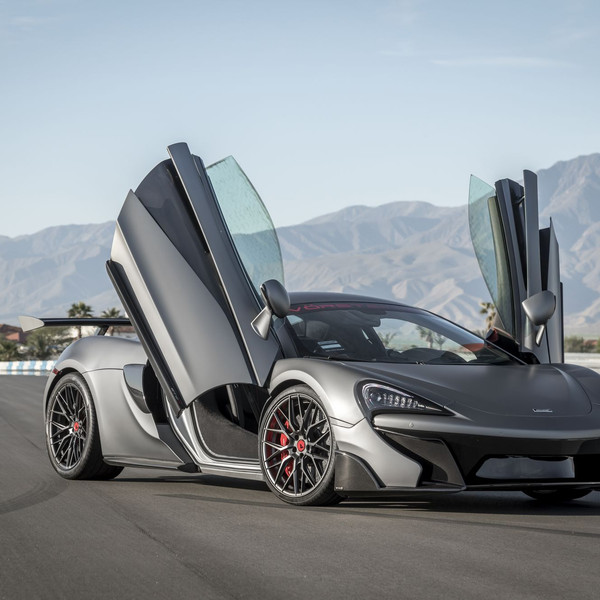 Gray McLaren 570S with Vertical Doors - Photo by Vorstiner