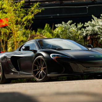 Black Mclaren 650S with Custom Front Lip - Photo by Vossen