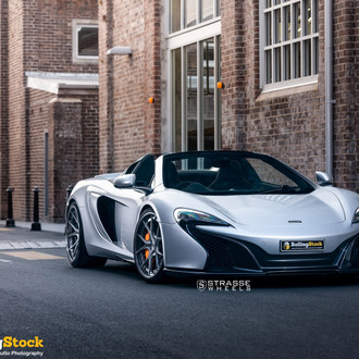 Aftermarket Front Lip on White Convertible Mclaren 650S - Photo by Strasse Forged