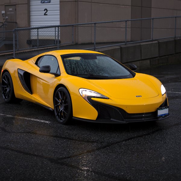 Yellow McLaren 650S with Custom Front Bumper - Photo by PUR Wheels