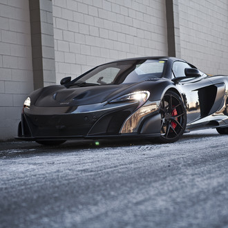 Custom LED Headlights on Black McLaren 675LT - Photo by PUR Wheels
