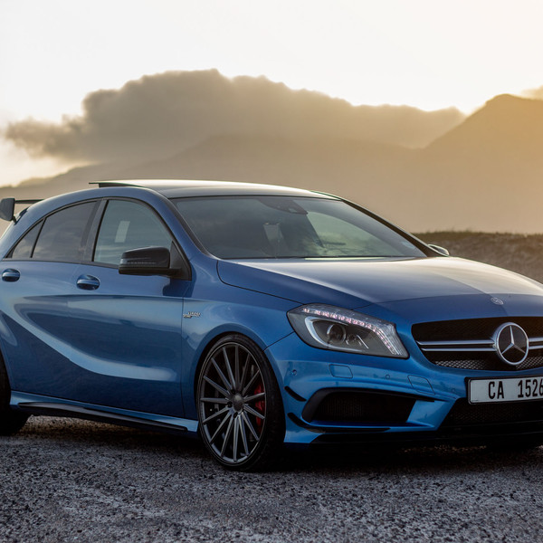 Blue Mercedes A Class with Custom Front Bumper - Photo by Vossen
