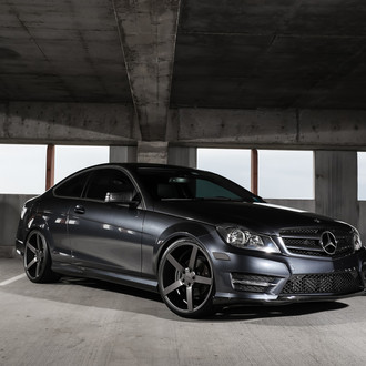 Carbon Fiber Front Lip on Mercedes C Class - Photo by Vossen